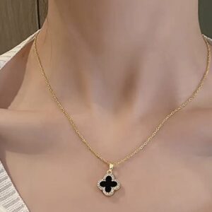 Golden Plated Four-Leaf Clover Pendant Necklace