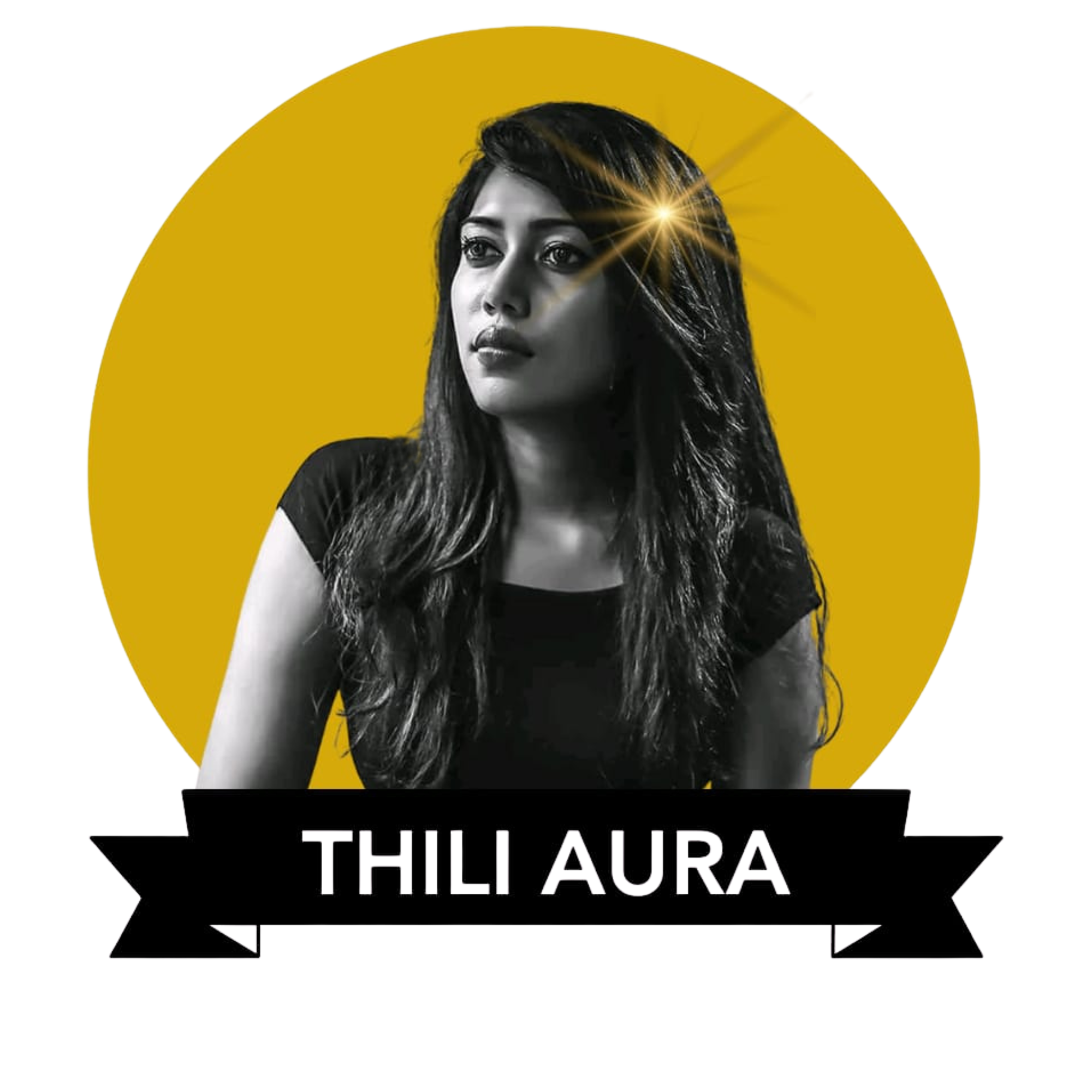 thili aura logo with white text